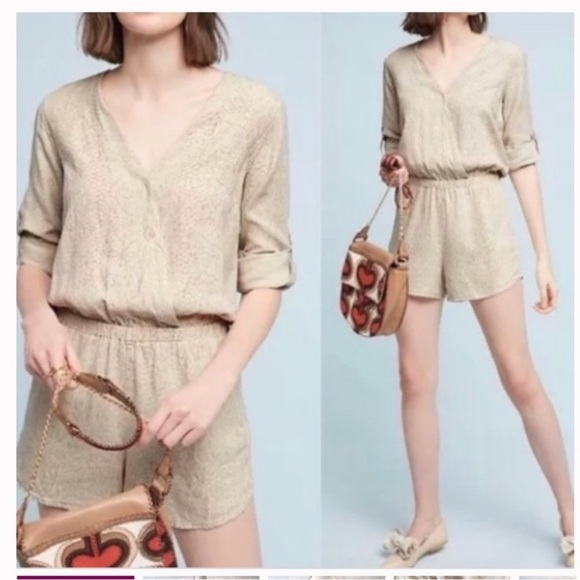 Anthropology: Cloth and Stone Snake print Romper - Picture 2 of 6